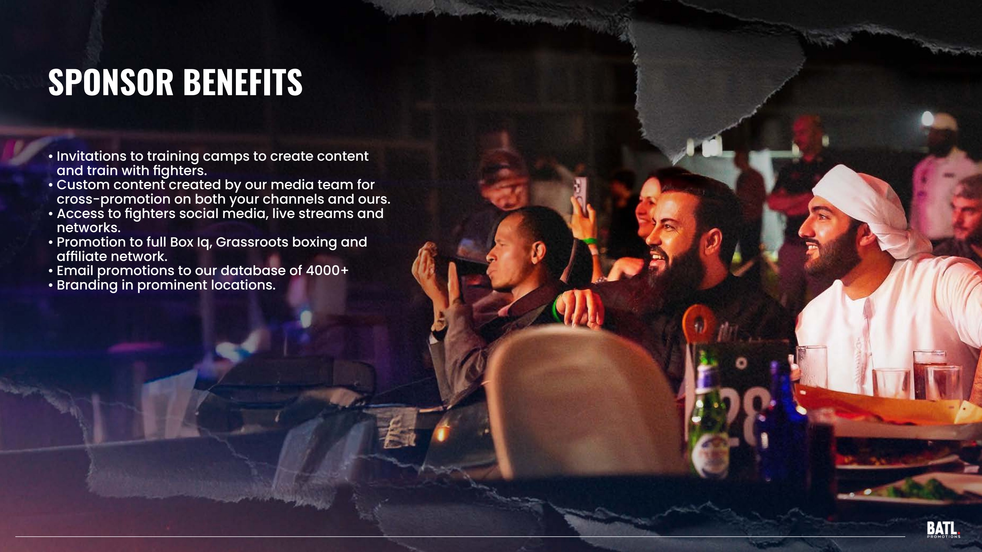Sponsor benefits