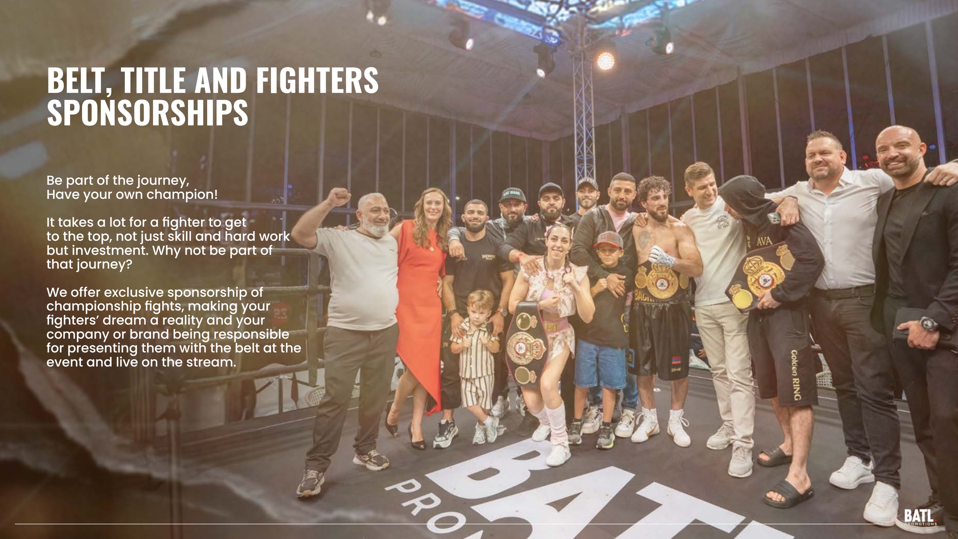 Belt, title and fighter sponsorships